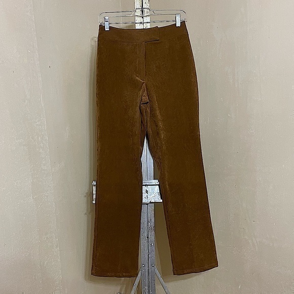 EXPRESS COGNAC FAUX SUEDE TROUSERS SZ 5/6 - Picture 1 of 11